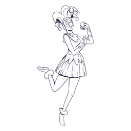 Palhaço desenhado com cartas de circo Desenho PNG