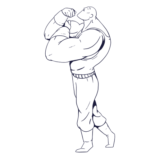 Circo de chico musculoso dibujado Diseño PNG