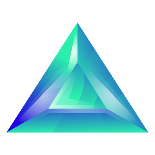 Cristal triangular verde Diseño PNG