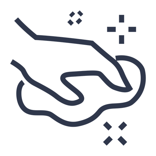 Hand das glänzendes Symbol abwischt PNG-Design