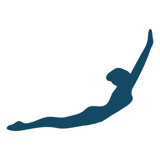 Silhueta de menina subaquática com mãos levantadas Desenho PNG