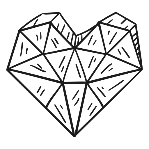Heart shaped crystal awesome PNG Design
