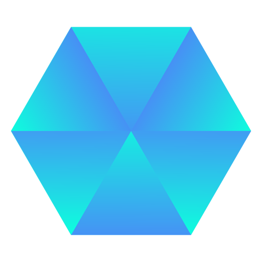 Hexagon blue crystal PNG Design