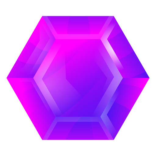 Hexagon purple crystal PNG Design