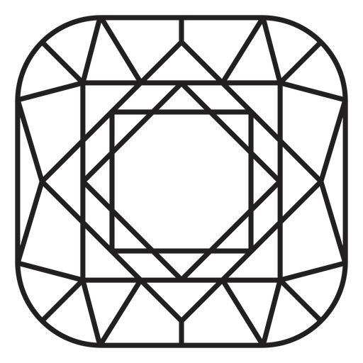 Symbol gekrümmte Ecken Kristall PNG-Design