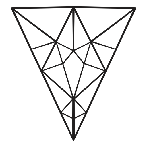 Cristal de triángulo invertido dibujado Diseño PNG
