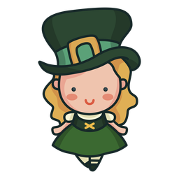 Carácter irlandés linda chica linda Diseño PNG