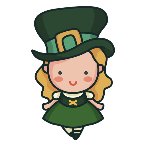 Carácter irlandés linda chica linda Diseño PNG