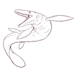 Eidechsen-Mosasaurier gezeichnet PNG-Design