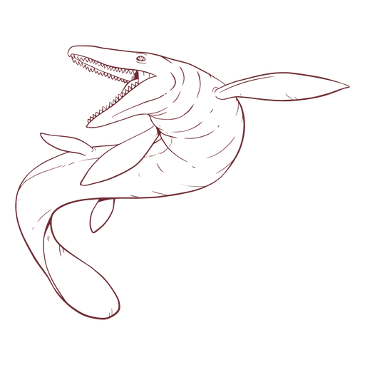 Mosassauro lagarto desenhado Desenho PNG