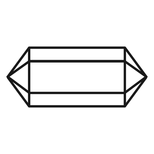 Icono de trazo de prisma de cristal largo Diseño PNG
