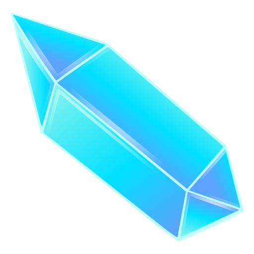 Long pretty blue prism crystal PNG Design