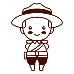 Traço do período colonial do homem Desenho PNG