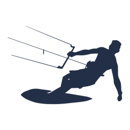 Silueta de hombre cometa surfista Diseño PNG