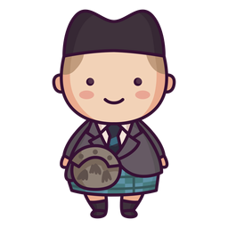 Man Tartan Kilt schottischen Charakter süß PNG-Design