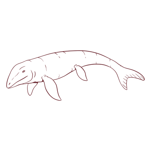 Mosasaurier-Eidechse gezeichnet PNG-Design