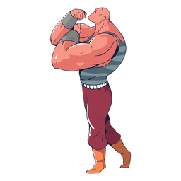 Muskulöser Kerl Zirkus bunt PNG-Design