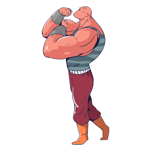 Muscular guy circus colorful PNG Design