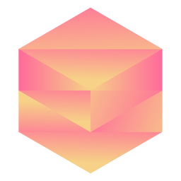 Orange hexagon crystal PNG Design