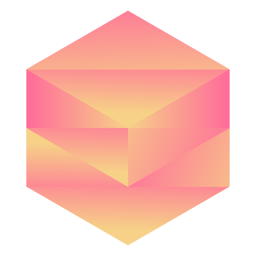 Orange hexagon crystal PNG Design
