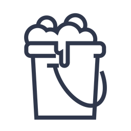 Cubo con icono de agua burbujeante Diseño PNG