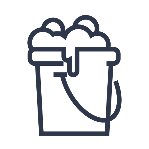 Eimer mit sprudelndem Wassersymbol PNG-Design