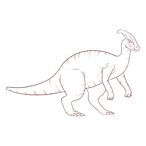 Dinosaurio Parasaurolophus dibujado Diseño PNG