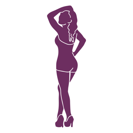 Pinup model pose silhouette PNG Design