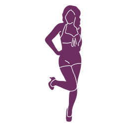 Pinup pose silhouette PNG Design Transparent PNG