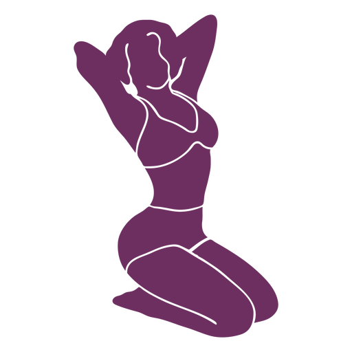 Pinup two piece silhouette PNG Design
