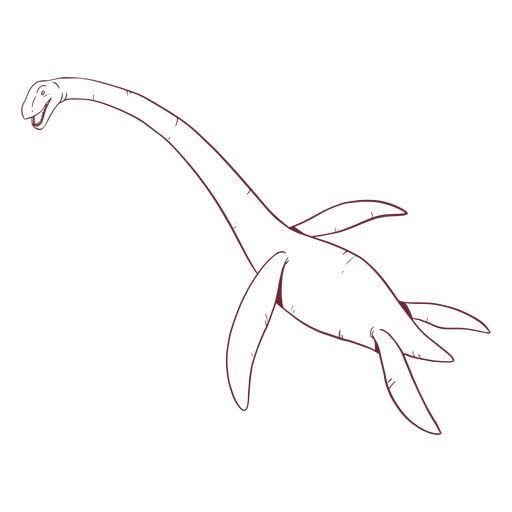 Plesiosaur dinosaur drawn PNG Design