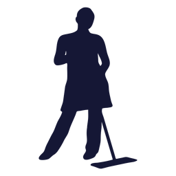 Pose cleaner mopping silhouette PNG Design
