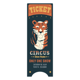 Bonito boleto de animal de circo Diseño PNG