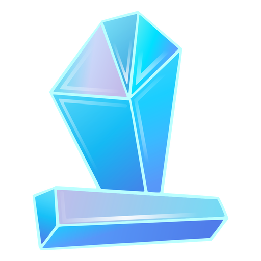 Hübsche Prismen blaue Kristalle PNG-Design