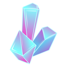 Prismen lange Kristalle blau PNG-Design