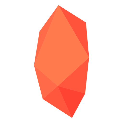 Red orange block crystal PNG Design