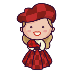 Süßes Tartankleid des schottischen Charakters PNG-Design
