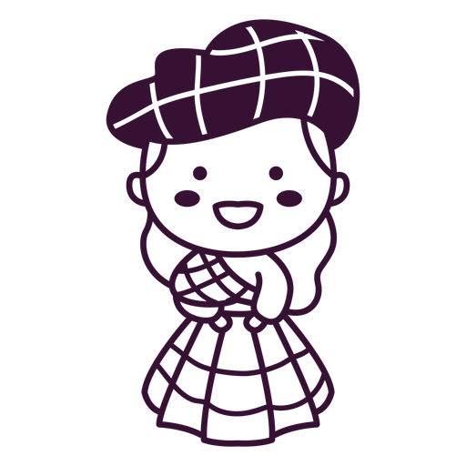 Caráter escocês com traço bonito de tartan Desenho PNG