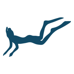 Silhueta de menina subaquática com mergulho Desenho PNG