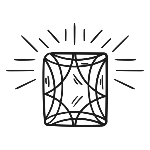 Shining square crystal PNG Design