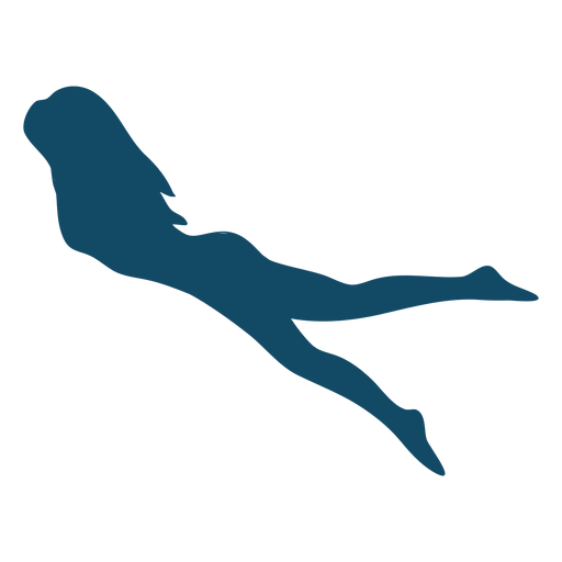 Silhueta de menina subaquática com vista lateral Desenho PNG