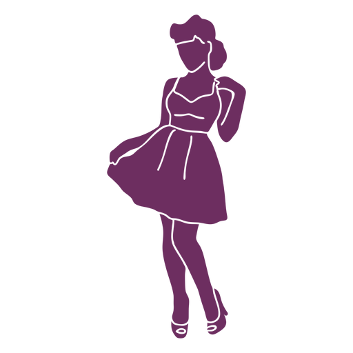 Stehende Pinup-M?dchen-Silhouette PNG-Design