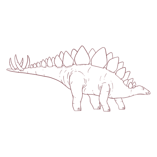 Desenho fofo de dinossauro estegossauro