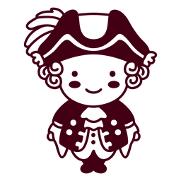Trazo francés peluca blanca linda Diseño PNG