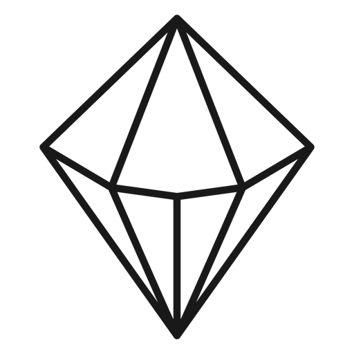 Icono de trazo de cristal en forma de diamante