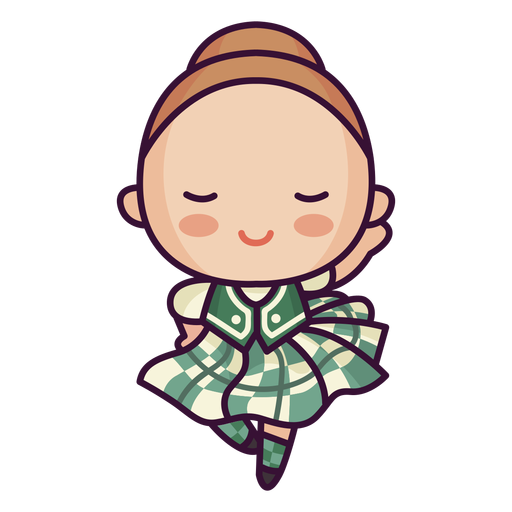 Tartan scottish character cute dress PNG Design