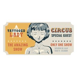 Ingresso de mulher tatuada para circo Transparent PNG