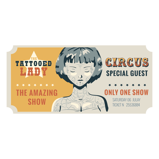 Ingresso de mulher tatuada para circo Desenho PNG
