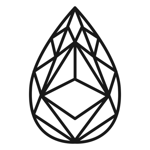 Tear Drop Kristall Strichsymbol PNG-Design
