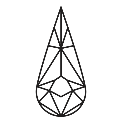 Tear drop shape crystal icon PNG Design